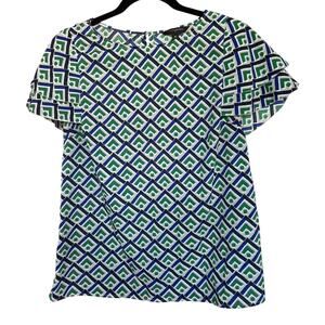 Banana Republic Women's Geo Design Tiered Blouse Size Medium